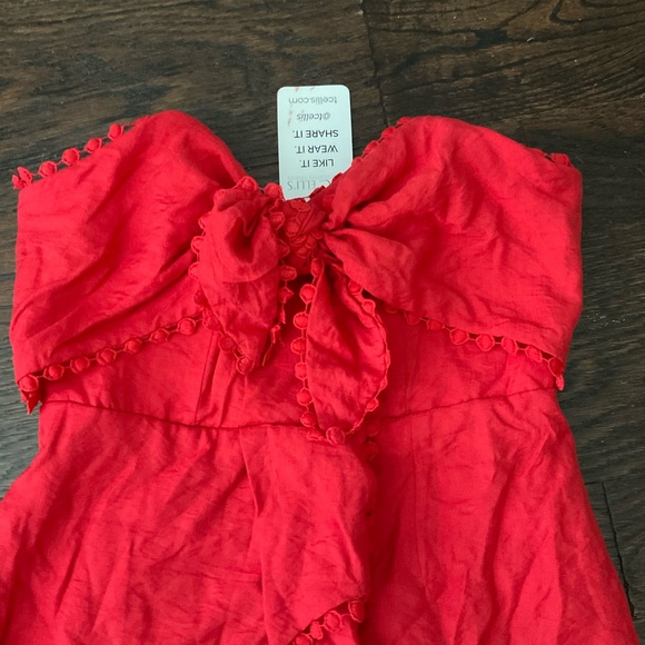 One and Only Collective Strapless Red Romper size M - Picture 3 of 11